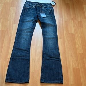 New embellished bling Earl blue denim Jeans in 0